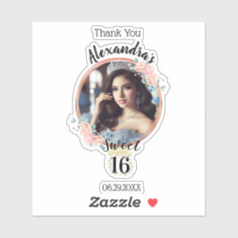 房保バラ金ゴールドカスタム写真友人十六歳ありがとう シール