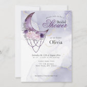 房保ブライダルシャワー紫クレセントムーンマンダラ 招待状 (正面)