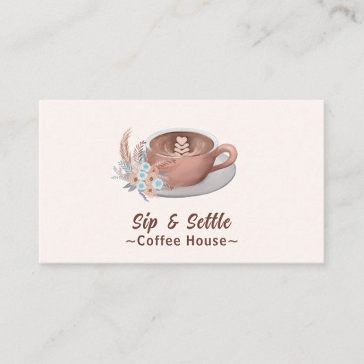 房保ラテ花付パーソナライズされたき 名刺 (正面)