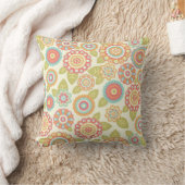 房保レトロファンキー花花花柄（クリーム） クッション (ブランケット)