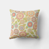 房保レトロファンキー花花花柄（クリーム） クッション (裏面)