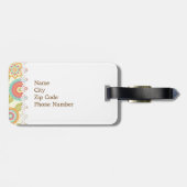 房保レトロファンキー花花花柄（クリーム） ラゲッジタグ (裏面横)