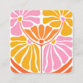 房保レトロ花文様 スクエア名刺 (正面)