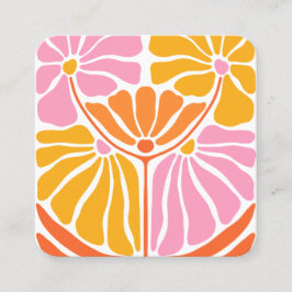 房保レトロ花文様 スクエア名刺