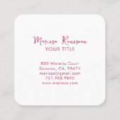 房保レトロ花文様 スクエア名刺 (裏面)