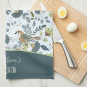 房保レトロ花鳥図名 キッチンタオル (四つ折り)