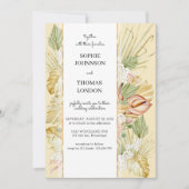 房保乾燥した花の水結婚色 招待状 (正面)