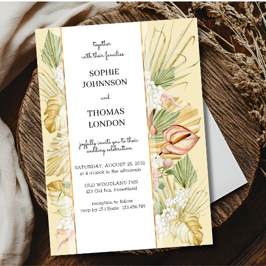 房保乾燥した花の水結婚色 招待状