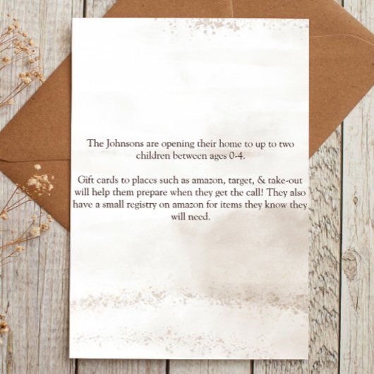 房保乾燥花模様養生気にベビー/チャイルドシャワー 招待状