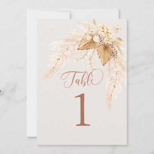 房保乾花とススキのテーブルカード 招待状 (正面)