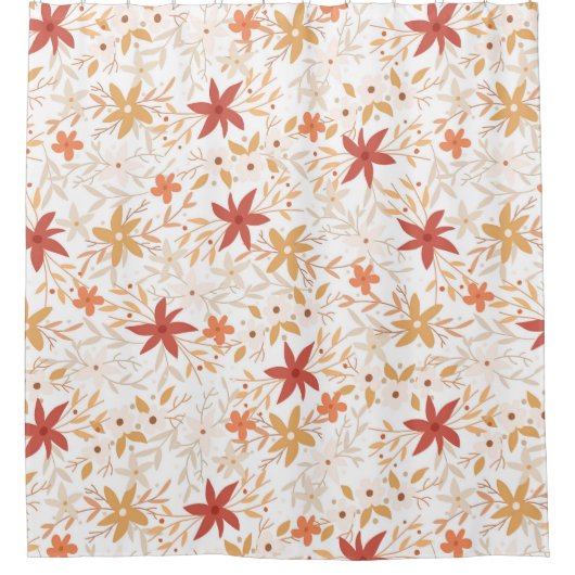 房保抽象芸術花は金ゴールドさび骨を収穫する シャワーカーテン (正面)