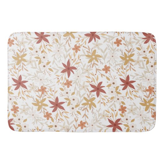 房保抽象芸術花は金ゴールドさび骨を収穫する バスマット (正面)