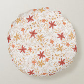 房保抽象芸術花は金ゴールドさび骨を収穫する ラウンドクッション (裏面)