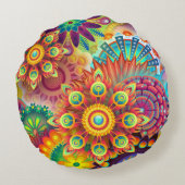 房保抽象芸術花 ラウンドクッション (裏面)