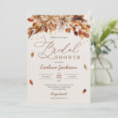 房保秋と秋の季節の花模様の葉 招待状 (スタンド正面)