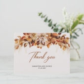 房保秋と秋の水彩花葉咲き サンキューカード (スタンド正面)