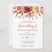 房保秋素朴フローラ花結婚葉 招待状 (正面)