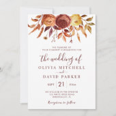 房保秋素朴フローラ花結婚葉 招待状 (正面)