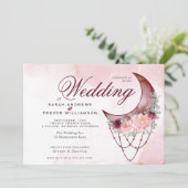 房保結婚のピンク三日月曼荼羅 招待状 (スタンド正面)