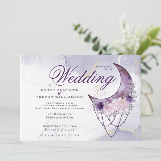 房保結婚の密アメジスト三日月 招待状 (スタンド正面)