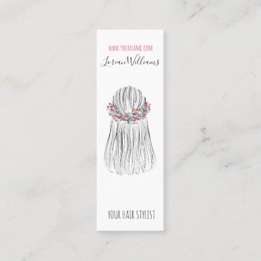 房保美容師フラワークラウン結婚のヘアスタイル スキニー名刺 (正面)