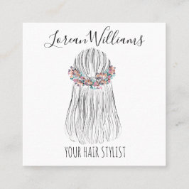 房保美容師フラワークラウン結婚のヘアスタイル 予約カード