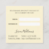 房保美容師フラワークラウン結婚のヘアスタイル 予約カード (裏面)