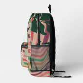 房保自然愛好家の花柄 プリントバックパック (右)