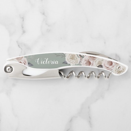 房保花模様書道花嫁付き女御愛称 ソムリエナイフ (正面)