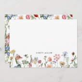 房保野カラフル花文房具パーソナライズされた ノートカード (正面/裏面)