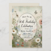 房保開花とヴィンテージ花生誕生会 招待状 (正面/裏面)