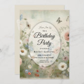 房保開花とヴィンテージ花生誕生会 招待状 (正面/裏面)