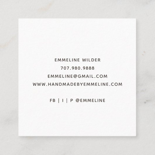 房宝の花を職人が手作り スクエア名刺 (裏面)