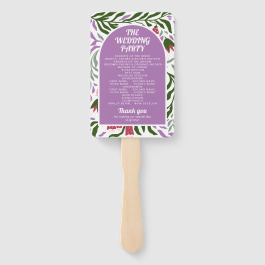 房宝弓と民俗花の結婚式プログラム ハンドファン (裏面)