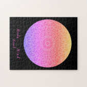 房宝曼荼羅モダンピンク黒瞑想文字 ジグソーパズル (横)