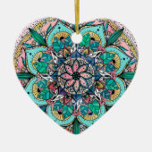 房宝曼荼羅水カラフル色フローラ セラミックオーナメント (正面)