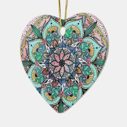 房宝曼荼羅水カラフル色フローラ セラミックオーナメント (左)