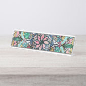 房宝曼荼羅水カラフル色フローラ デスクネームプレート (正面)