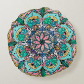 房宝曼荼羅水カラフル色フローラ ラウンドクッション (裏面)