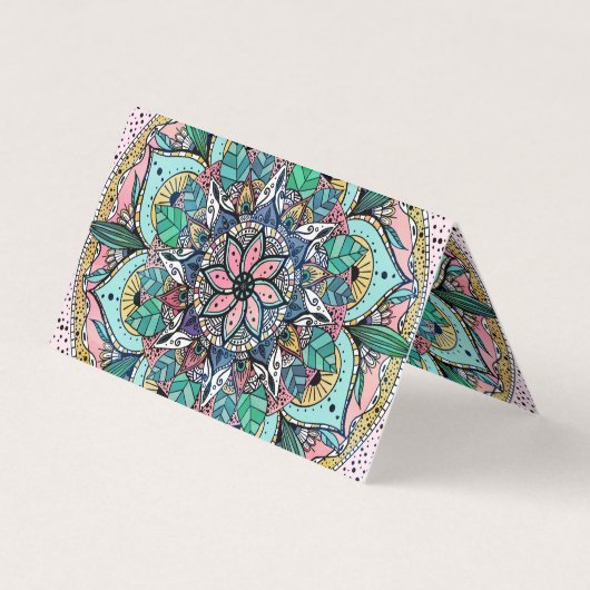 房宝曼荼羅水カラフル色フローラ 名刺 (裏面)