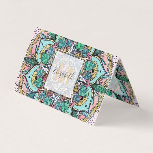 房宝曼荼羅水カラフル色フローラ 名刺 (正面)