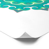 房宝曼荼羅 |レトロボヘミアティール（緑がかった色）万華鏡のように千変万化するパターン ポスター (角)