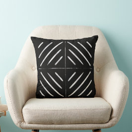 房宝柄の素朴な白黒フェミニン クッション