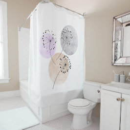 房宝禅団結花オンブルーピンクの円 シャワーカーテン