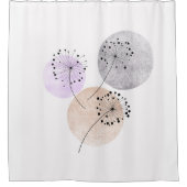 房宝禅団結花オンブルーピンクの円 シャワーカーテン (正面)