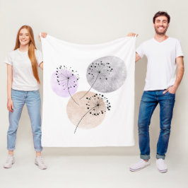 房宝禅団結花オンブルーピンクの円 フリースブランケット