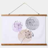 房宝禅団結花オンブルーピンクの円 吊り下げ型タペストリー (正面)