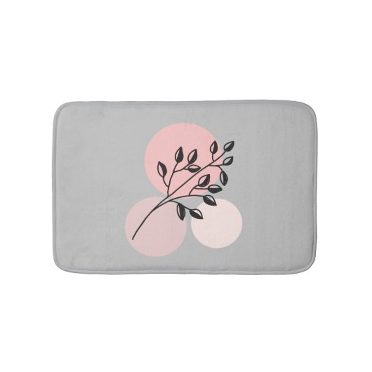 房宝禅植物園オンピンク&薄紫サークル バスマット (正面)