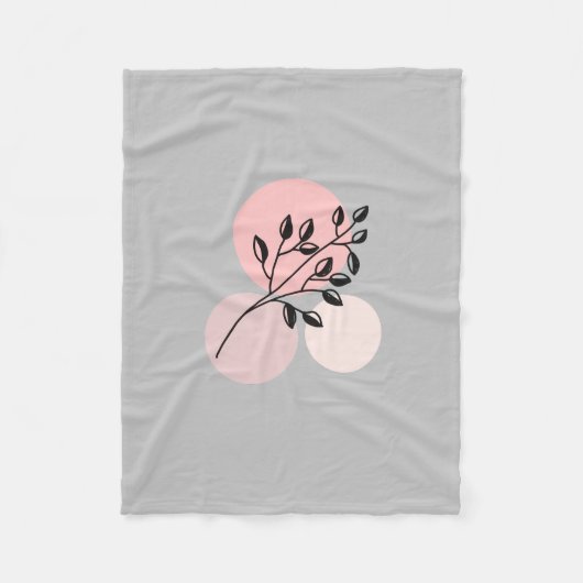 房宝禅植物園オンピンク&薄紫サークル フリースブランケット (正面)
