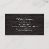 房宝紫色の花紐淡黒木造 名刺 (裏面)